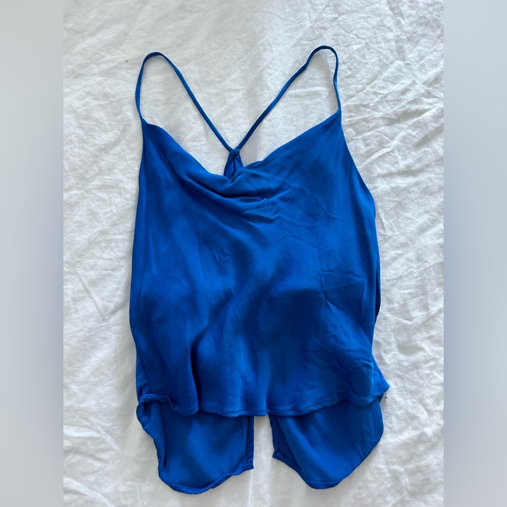 blue Zara Flowy Camisole